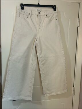 Banana Republic Cream Wide-Leg Jeans